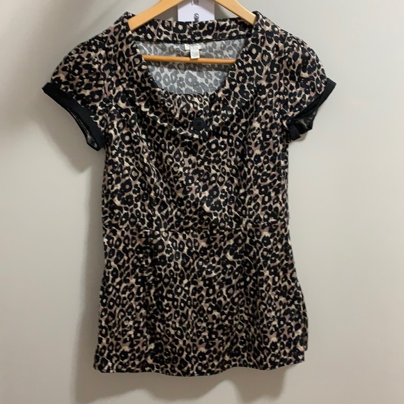 Leopard print blouse dressy - Picture 1 of 7